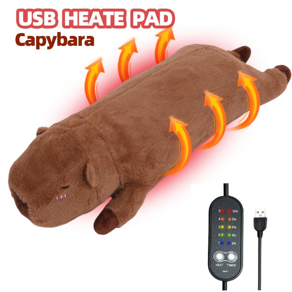USB Elektrisches Heizkissen, 5V 2A Weiches und Bequemes Capybara Plüsch Heizkissen, Geeignet für Frauen und Ehefrau Weihnachts- Valentinstag Geschenk