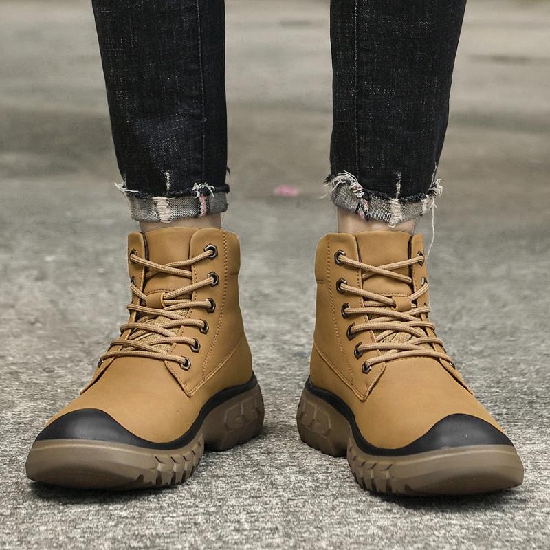 Fashion Men's genuine leather boots High quality minimalist and comfortable style Outdoor leisure street autumn and winter shoes
