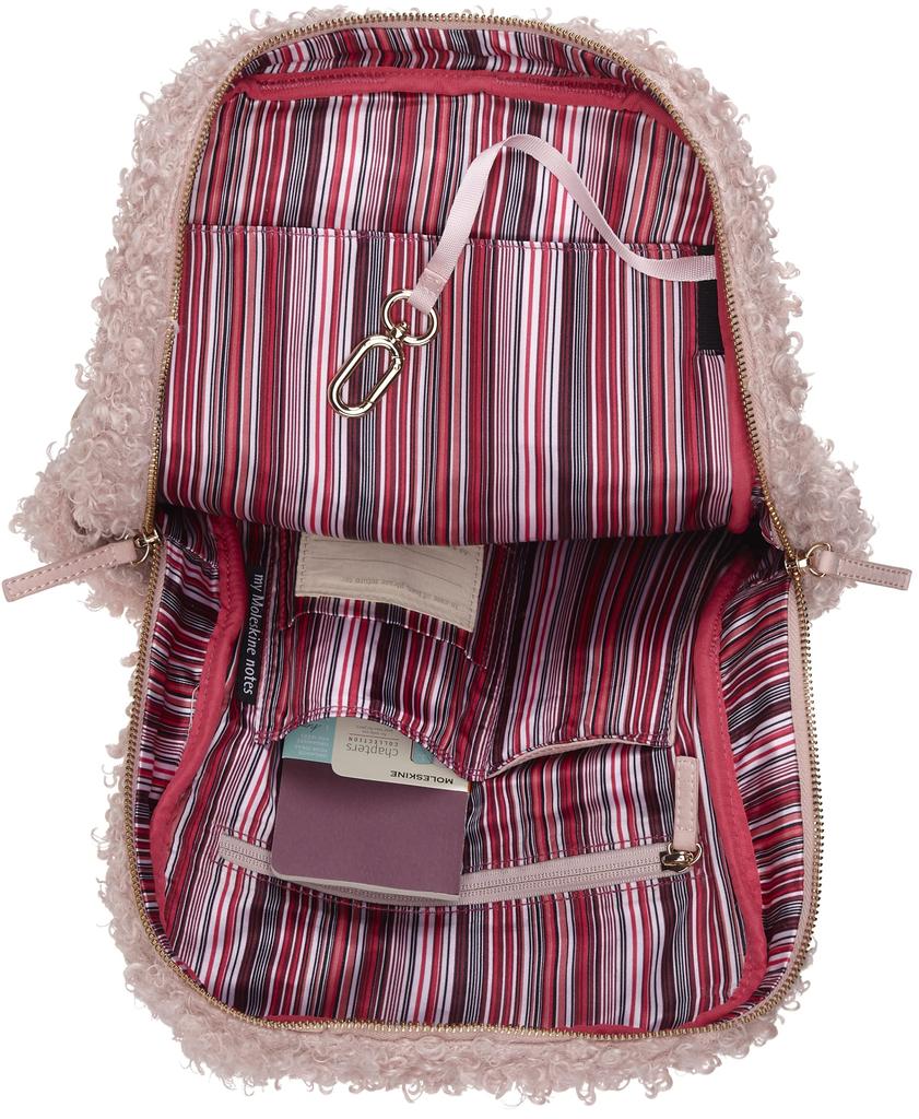Moleskine Textile Backpack with Laptop One Size Women's 4-Piece 13-Inch Storage, ET22FLBK3D22, Pink,