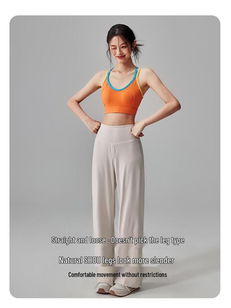 Women's Quick-Dry High Waist Yoga Pants - Slimming, Breathable, Straight-Leg Fitness Pants for Fall and Winter.