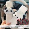 2pcs Seat Belt Cover Pad Winter Plush Fluffy Soft Seat Belt Cover, Panda