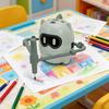 Zeichenroboter für Kinder – interaktives Lernspielzeug zum Malen mit 100 Wortkarten, 12 Farbstiften und 10 schwarzen Stiften