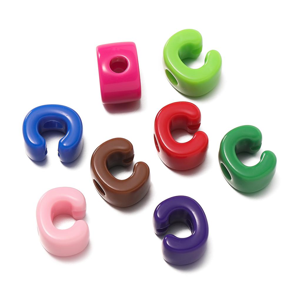 5Pcs A-Z Acrylic Big Hole Letter Beads Mix Colour Loose Spacer Beads for Making Key Chain Bracelet DIY Craft Jewelry Accessories