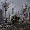 Halloween Skeleton Stakes Realistic Stake, Spooky Skull Hand Yard Atmospheric Horror Lawn Accents Sign for Outdoor Garden Graveyard Decor Waterproof