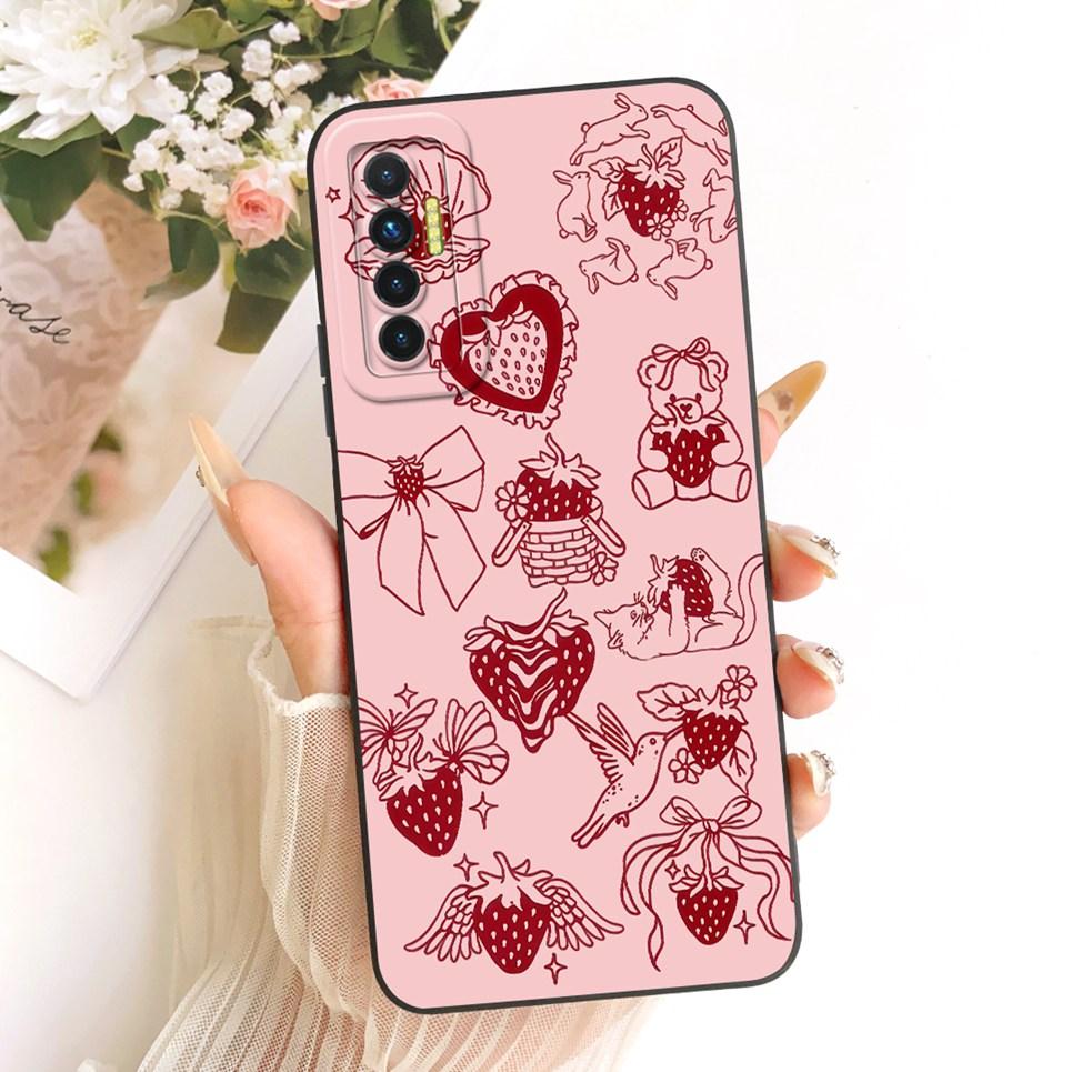 Daisy Bow Pattern Butterfly Flower Cherry Back Cover For Tecno Camon 17 17P 17 Pro Phone Case Soft Silicone Casing CG6 CG7 CG8
