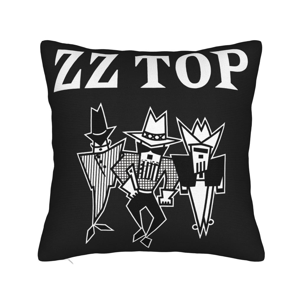 Band Zz Top Kissenbezug Quadratischer Kissenbezug Neuartiger Kissenbezug für Couch Sofa Schlafzimmer