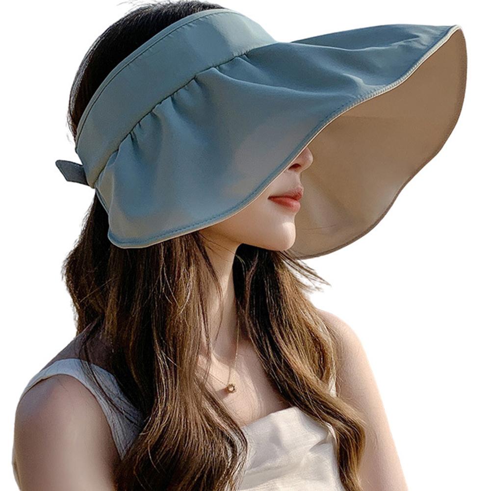 Women Summer Sunhat Wide Brim Anti-uv Sun Protection Hat Empty Top Sun Visor Cap For Cycling Fishing Shopping