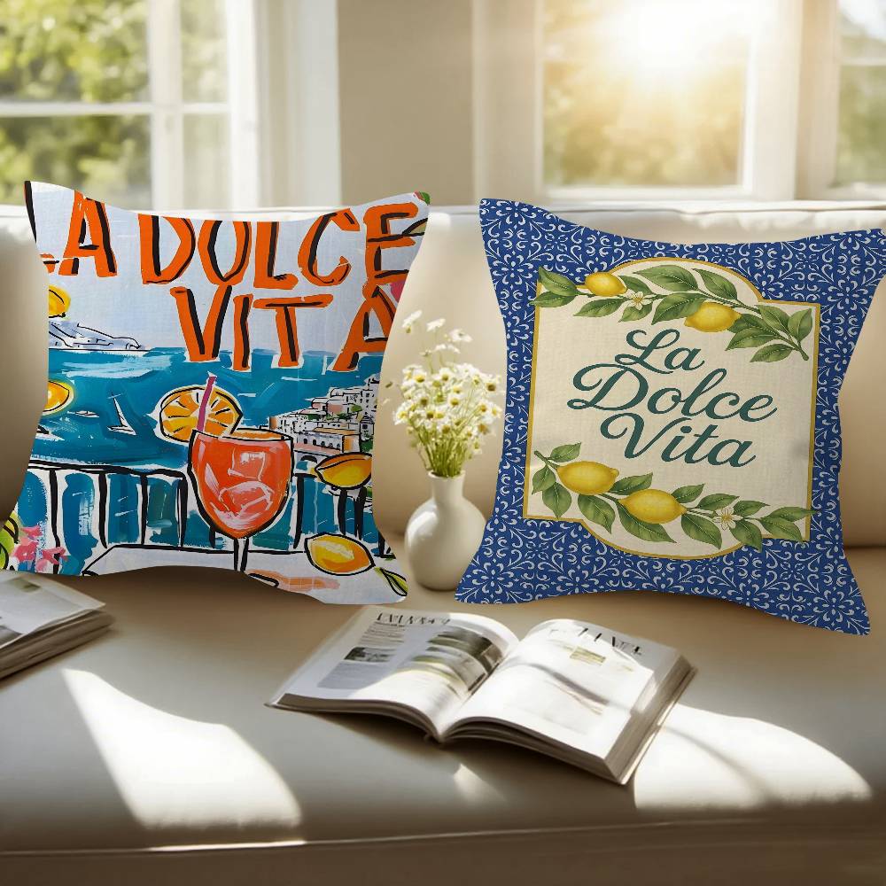 La Dolce Vita Lemon Pillow Gift Home Office Decoration Pillow Bedroom Sofa Car Cushion CoverPillow Case