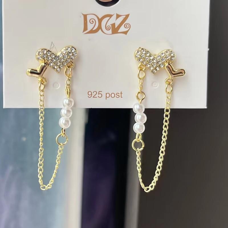 New Crystal Hanging Earrings for Women Korean Fashion Tassel Earrings Gold Color Metal Thread Dangle Earrings for Female