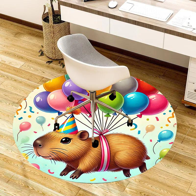 1pc Birthday Guinea Pig Party Balloons Celebration Round carpet, Made of Polyester,Perfect for Decorating Office Chairs, Living Rooms
