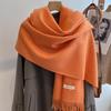 Scarf girls winter versatile solid color imitation cashmere scarf long scarf shawl dual-purpose couple men