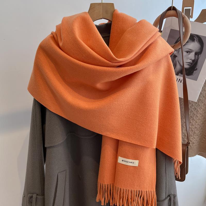 Scarf girls winter versatile solid color imitation cashmere scarf long scarf shawl dual-purpose couple men