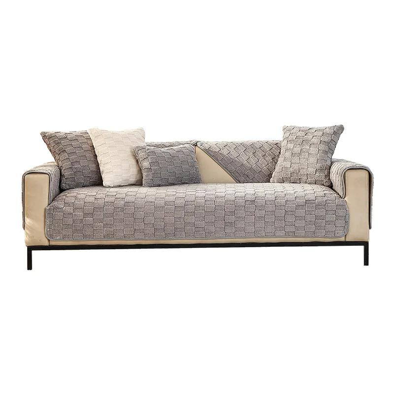 Thicken Sofa Cover Universal Soft Velvet Sofa Cushion Non-slip Couch Towel Mat for Living Room Four Seasons