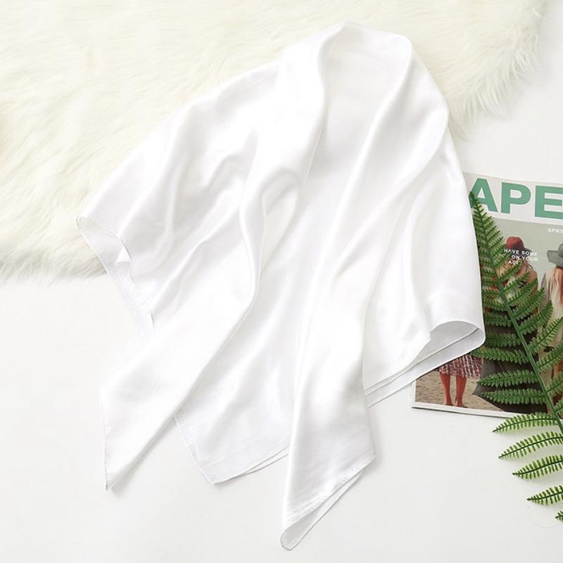 90*90cm Big Size Headwraps Solid Colors Neckerchief Hijab Women Satin Headband Hair Scarves Female Shawls Head Scarfs for Ladies