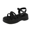 Platform silver open-toed sandals women's 2025 new summer out with skirts casual vacation Roman beach shoes