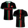 2026 New Portugal Flag Print T-shirt Summer Breathable Quick Drying Football Jersey Unisex Crew Neck Casual Sports Top Men Women