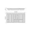 Emuca Range-couverts Optima pour tiroir universel, module 1.000mm, Plastique, Gris antracite