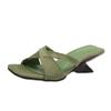 Fashion French High-heeled Niche Slippers for Women's Summer New All-match Outward Wear Square-toe Open-toe Cool Mop