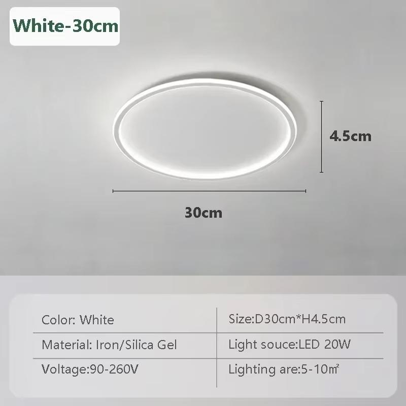 Modern LED Ceiling Light 20/30/50/80CM Dimmable Round Lamp For Bedroom Living Room Apartment Study Indoor Decor Lighting Fixture