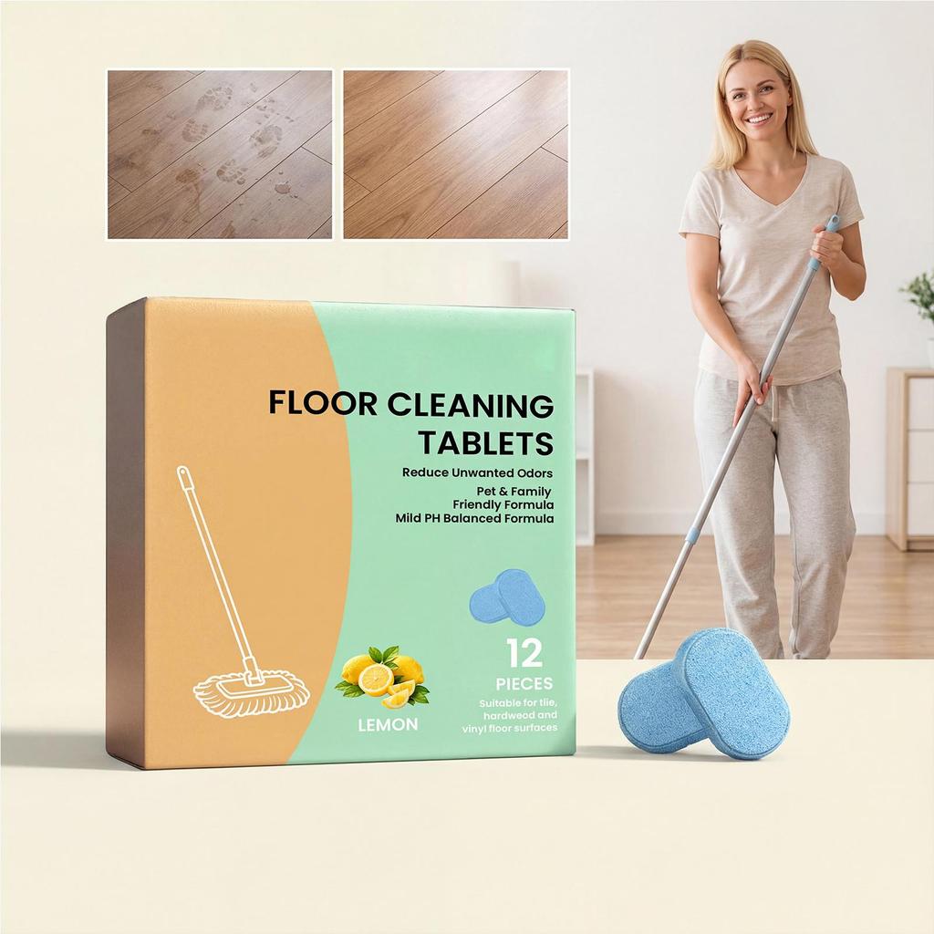 Pastiglie Detergenti per Pavimenti 12 Pezzi Rimuovi Polvere e Macchie Detergente Profumato per Pavimenti in Legno WC Piastrelle Bagno Casa Bucato