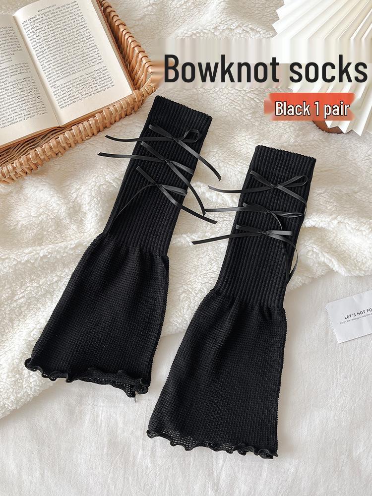 Y2K Summer Thin Women's Knee-High Socks - White, Leg-Shaping JK Style for Spring/Autumn
