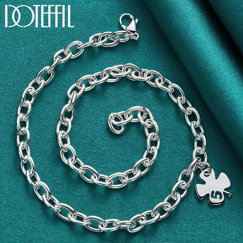 Collier pendentif trèfle en argent, bijoux fantaisie