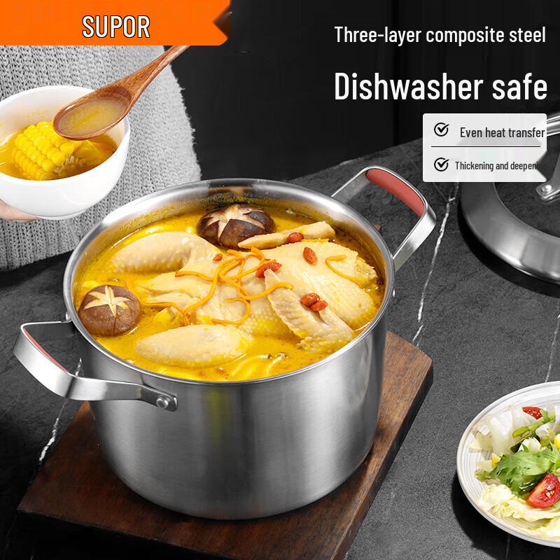 SUPOR 304 Stainless Steel Deep Stockpot