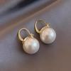 Large Retro 925 Pearl Earrings with Niche Ear Buckles for Women
