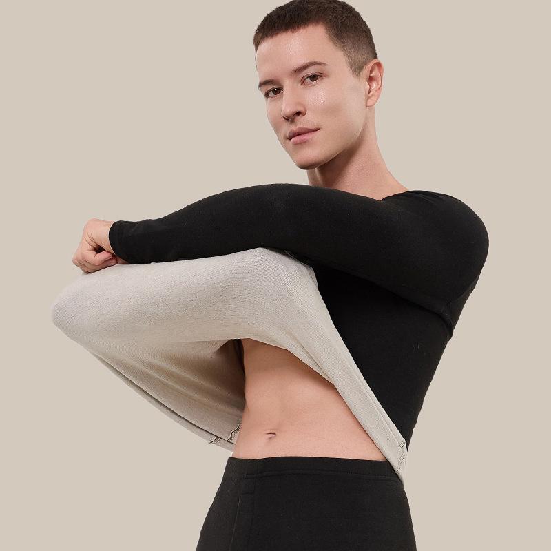 Women's 2024 German Wool Thermal Underwear Set: Seamless Cashmere Silk Shirt & Trousers with Velvet Lining for Autumn/Winter.