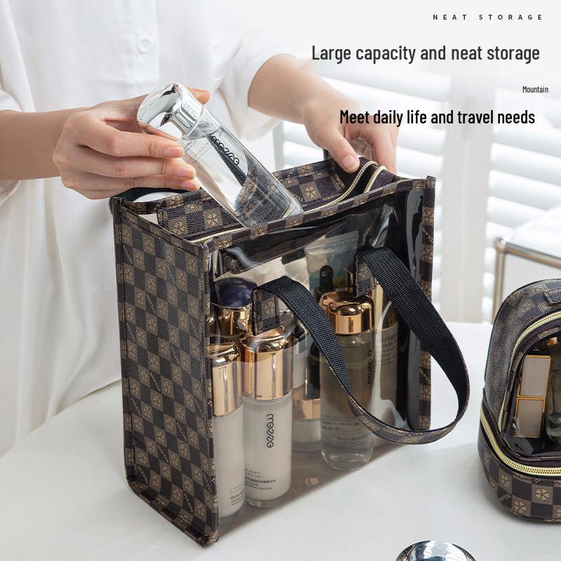 

Прозрачная косметичка большой вместимости: Водонепроницаемая дорожная косметичка из ПУ (Минимальный заказ: 1 кусок)