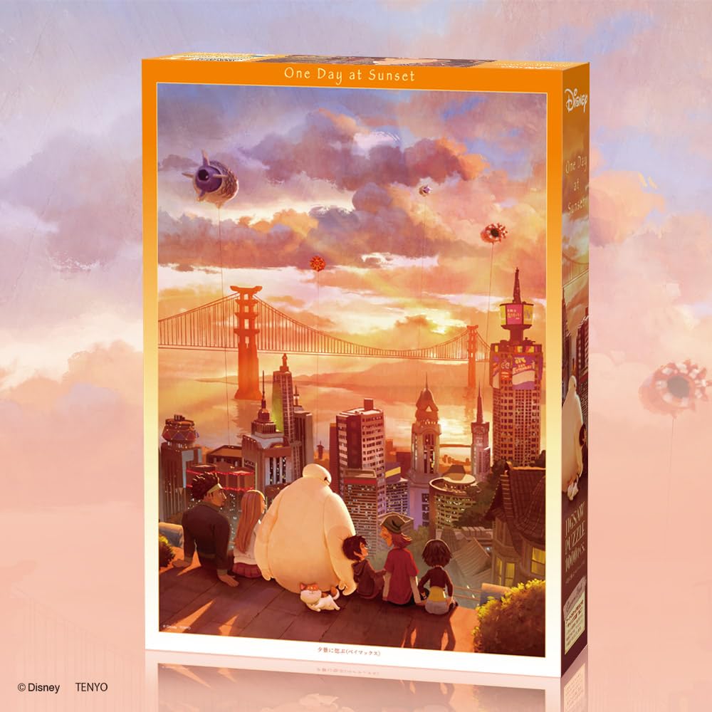 Tenyo [Made In Japan] 1000-piece Jigsaw Puzzle Disney Baymax Remembering the Sunset (51 X 73.5 Cm) D-1000-879 Canvas Style with Glue and Spatula