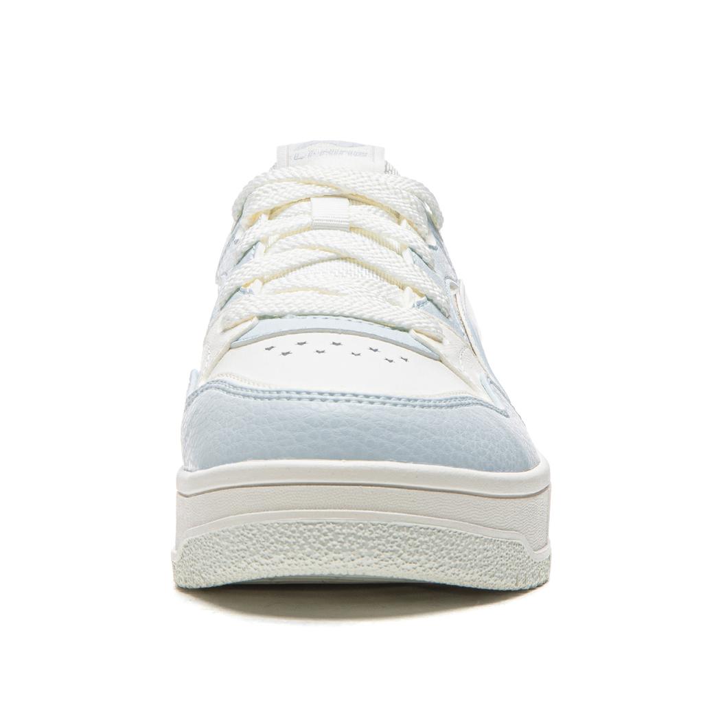 Li Ning Tianji Soft Slip Resistant, Abrasion Resistant, Height Increasing Low Top Skateboard Shoes Women's White Blue AGCW068-1