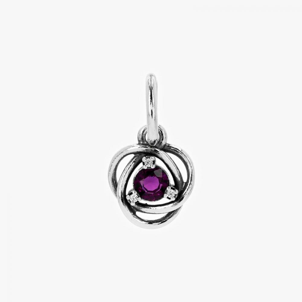 PAndora 793125c02 February Birthstone Purple Eternity Circle Pendant And Dangle Silver Charm