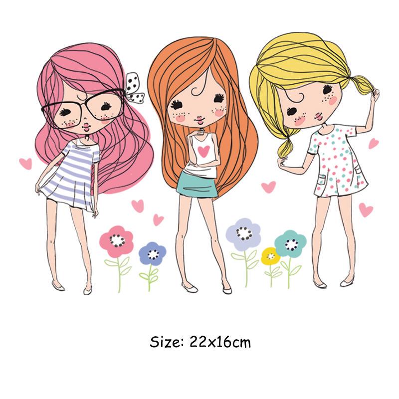 Patches For Clothes Russian Girls Thermal Stickers For Clothes DIY Heat Transfer Coffee Lady Mom Baby Patches Iron On Transfer