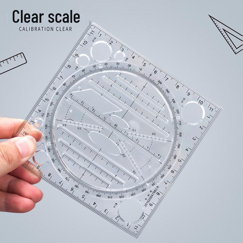 Multifunktionale Geometrische Zeichen- und Messlineal-Schablone