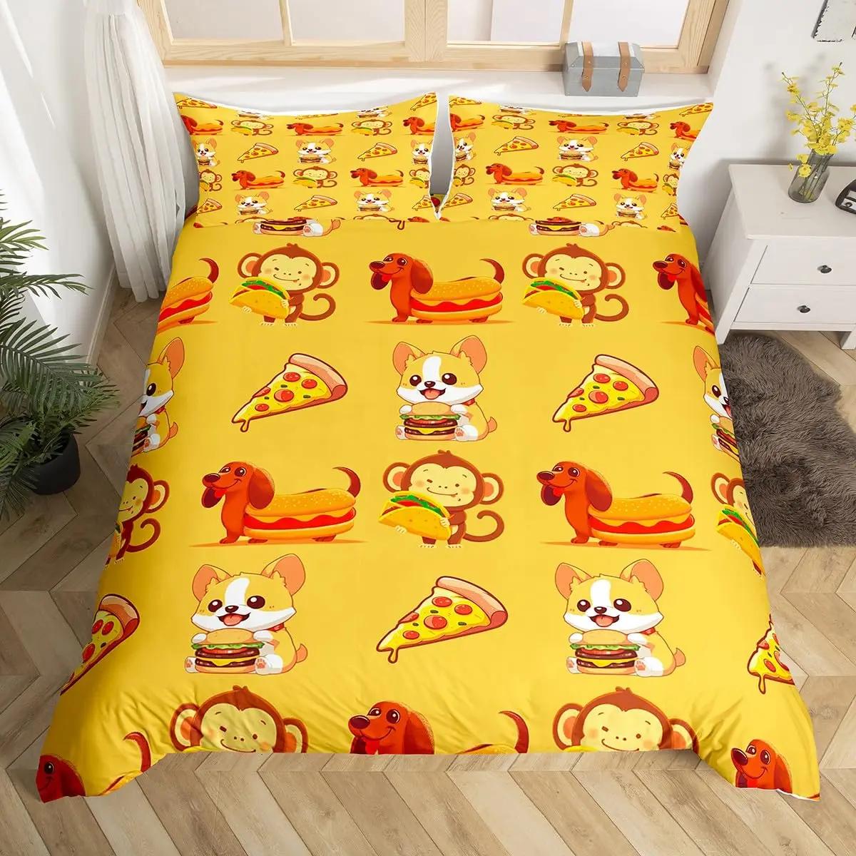 

Comforter Cute Cartoon Pet Puppy Queen King Size Romantic Dogs Bedding Set Set For Kids Bedroom Present Ultra Soft 3 Pcs Comforter (quilt)-EU Single(135*200cm)3pcs