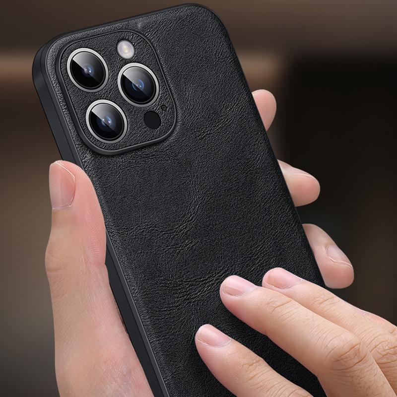 SULADA For iPhone 15 Pro Max PU Leather+TPU+PC Phone Case Shockproof Back Cover
