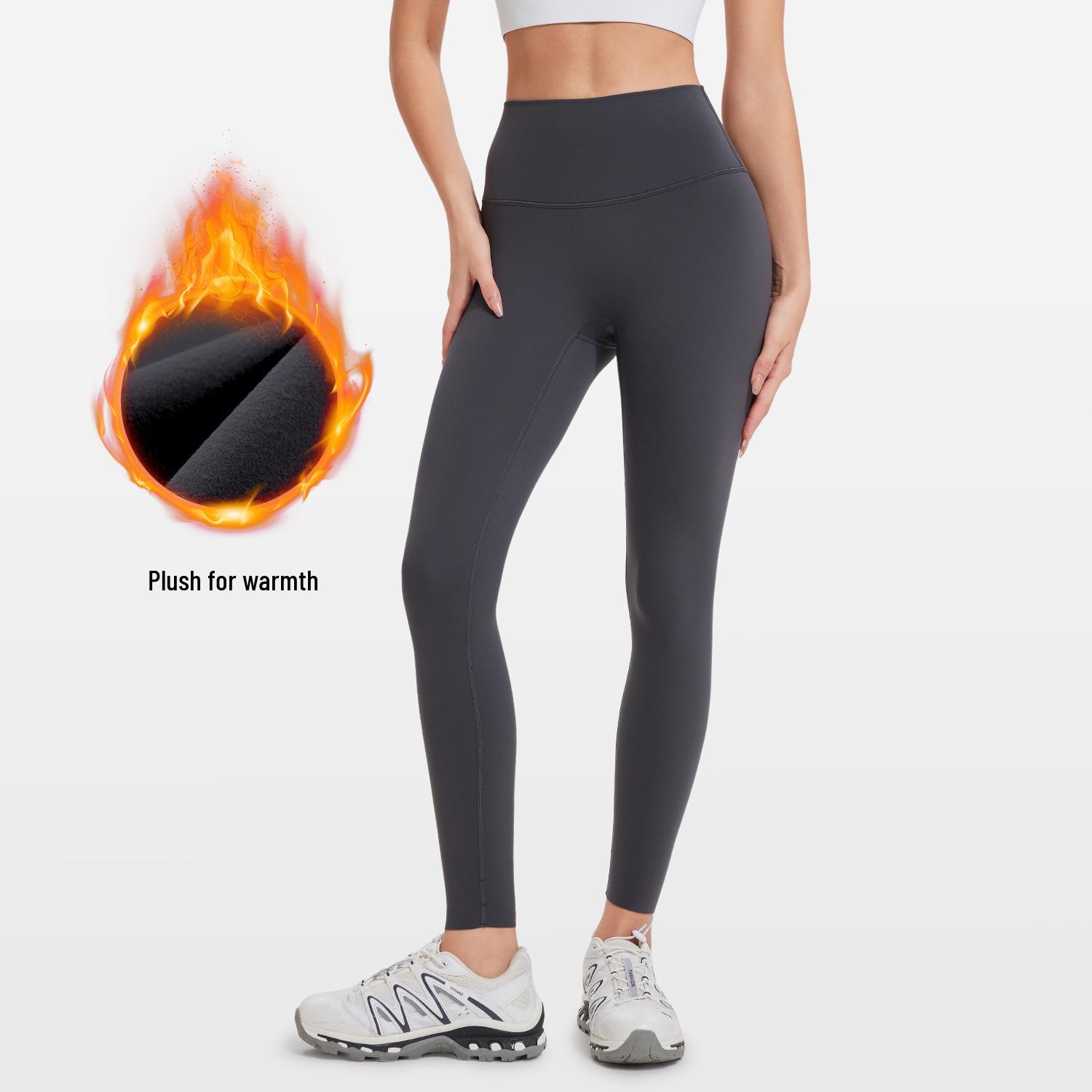 

Autumn/Winter High-Waist Lycra Fleece Yoga Pants: Nude Feel, Hip-Lifting, Brushed for Fitness M