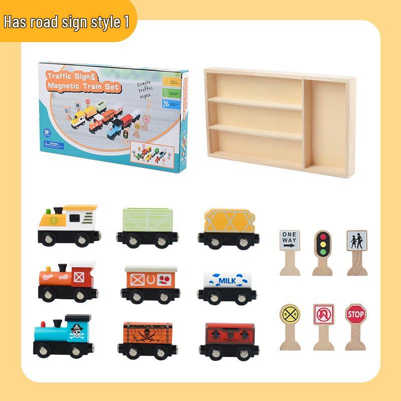 Educational Traffic Sign Train Set for Kids: Kindergarten Learning Toy