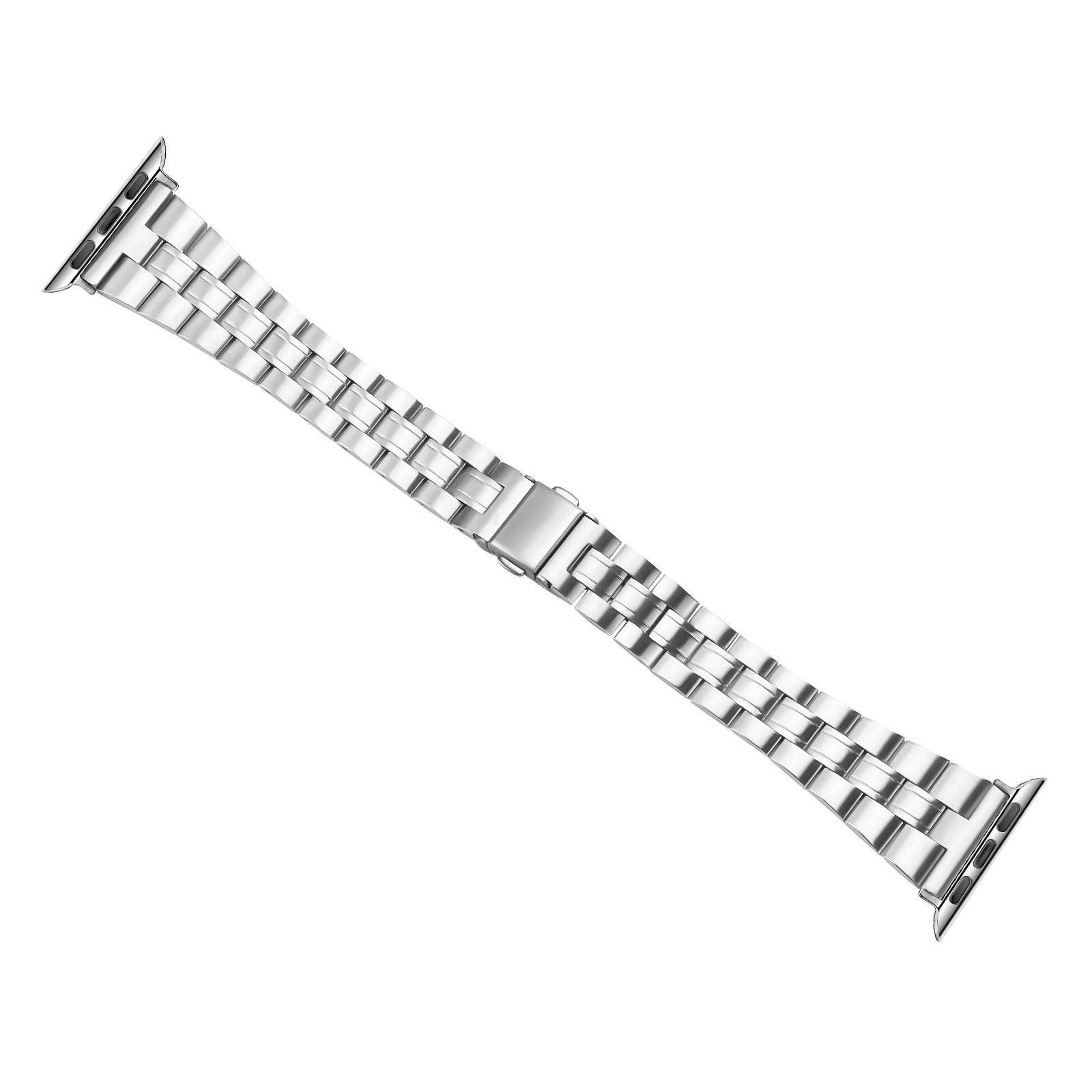 

For Apple Watch Series 10 42mm/9 8 7 41mm/SE (2023) SE (2022) SE 6 5 4 40mm/3 2 1 38mm Watch Band Stainless Steel Strap Silver