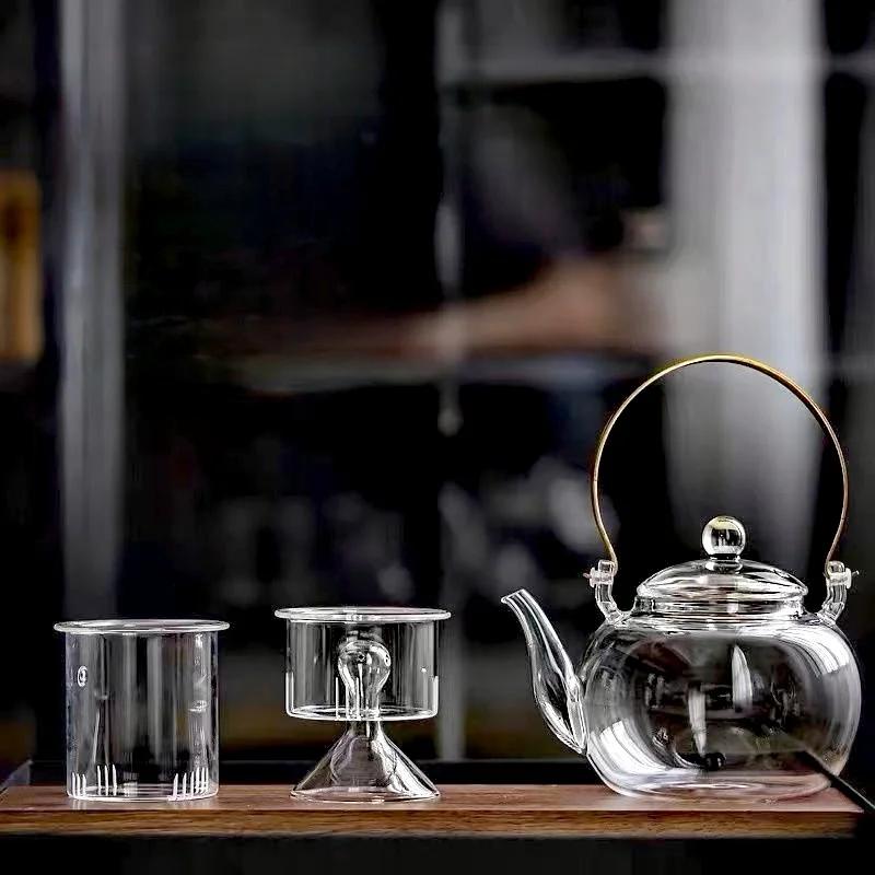 

900ml Starry Sky Lid High Borosilicate Glass Teapot with Infuser and Filter Cooking Herbs Puer Oolong Tea Pot Kung Fu Tea Maker чистий