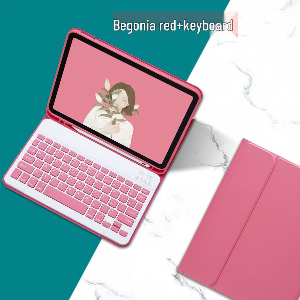 2024 iPad Air 6 Silent Bluetooth Keyboard Case with Pen Slot for 11-Inch Tablet