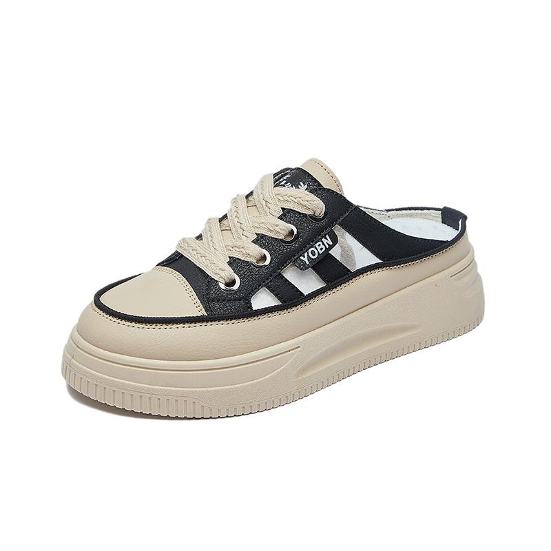 Fashion New 2025 Summer Thick Bottomed Head Slippers Women's Outdoor Wear Soft Bottom Comfortable Half Slippers Fashionable