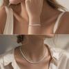 Trendy Men's 5mm Silver-Plated Plain Clavicle Chain Necklace