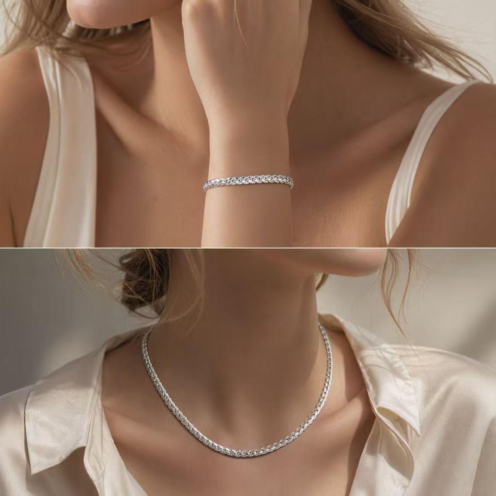 Trendy Men's 5mm Silver-Plated Plain Clavicle Chain Necklace