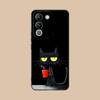 Cute Coffee Cat Matte TPU Mobile Phone Case for VIVO V60 V50 V40 V30 V29 V27 V25 V23 Pro Lite 5G Colorful Printing Cover