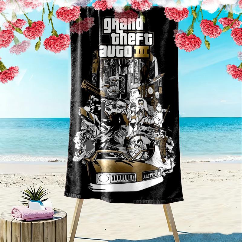 Urban Chaos Crime beach towel beach Outdoor camping swim Absorbent bath towel Outdoor pool towel Outdoor picnic beach mat beach printing Comfort