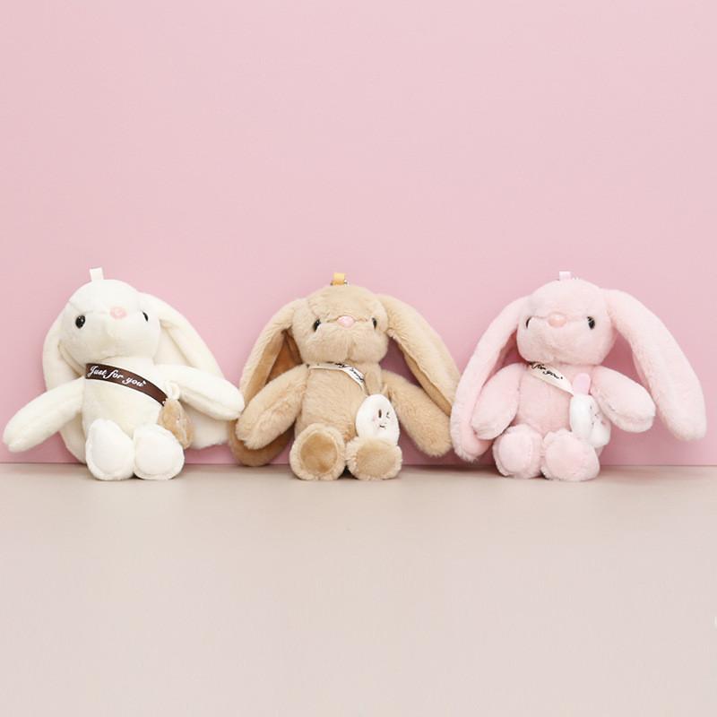 Long Cute Eared Bunny Plush Toy Adorable Cartoon Keychain Charm Perfect Gift