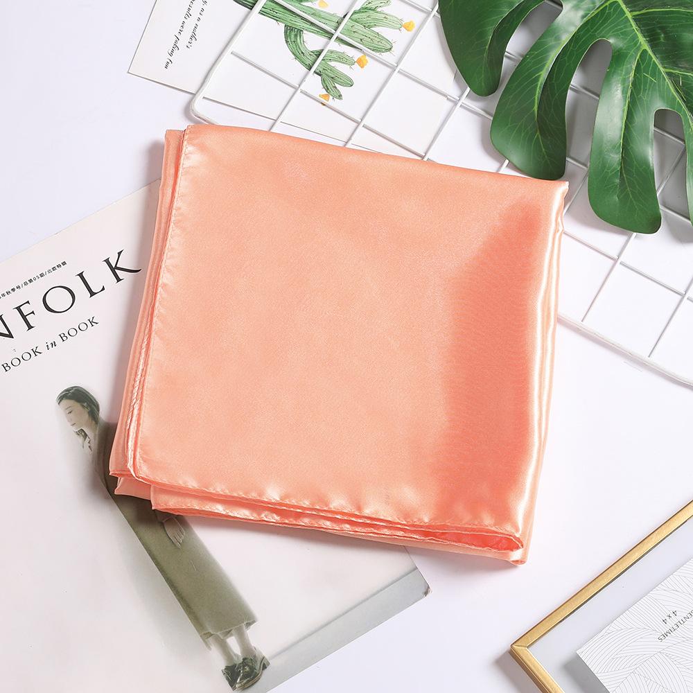 Solid Color Silk Scarf 90Cm Satin Satin Square Scarf Women'S Candy Color Printed Silk Scarf Wedding Gift