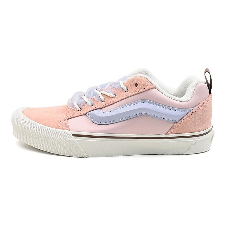 Vans Knu Skool Chaussures de Skateboard Basse Résistantes à l'Abrasion Unisexes Orange Rose Violet Baskets VN000D75F94